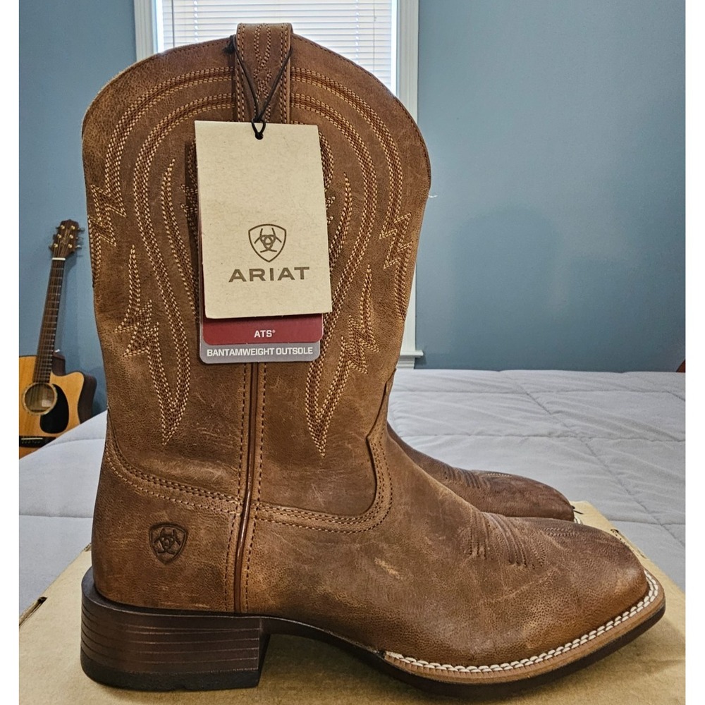 Ariat® (Men's 9.5 D) Plano™ Western Square Toe Cowboy Boot in Woody Tan - $240 - Picture 2 of 12